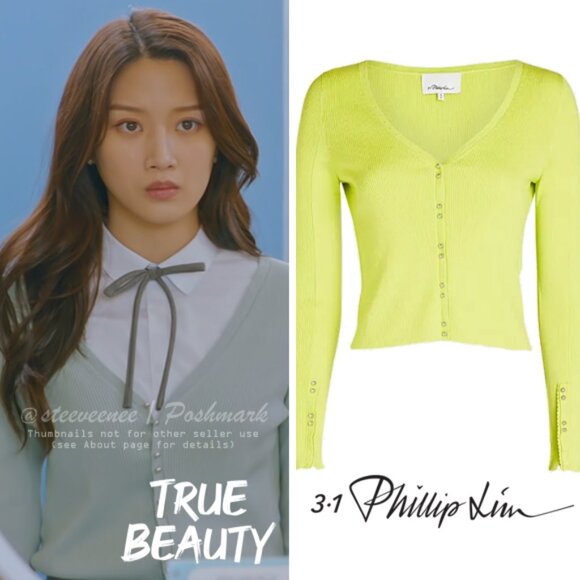 3.1 Phillip Lim Picot Stitch Cotton Wool Cardigan ALT ASO True Beauty - Picture 2 of 11